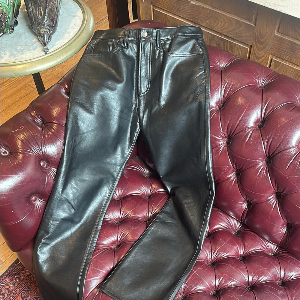 Agolde Black Leather Pants